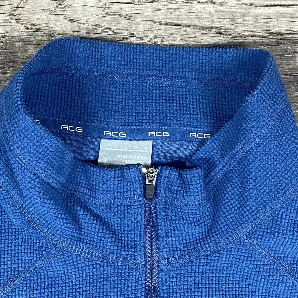 Vintage Nike ACG Fleece Pullover Shirt 1/4 Zip Mock Size Large Therma Fit Blue_4